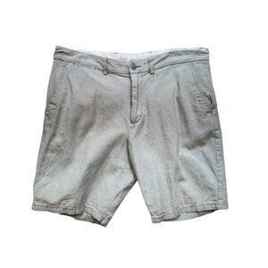Old Navy Ultimate Slim Shorts Mens 38 Gray Linen Blend Flat Front Chino Casual